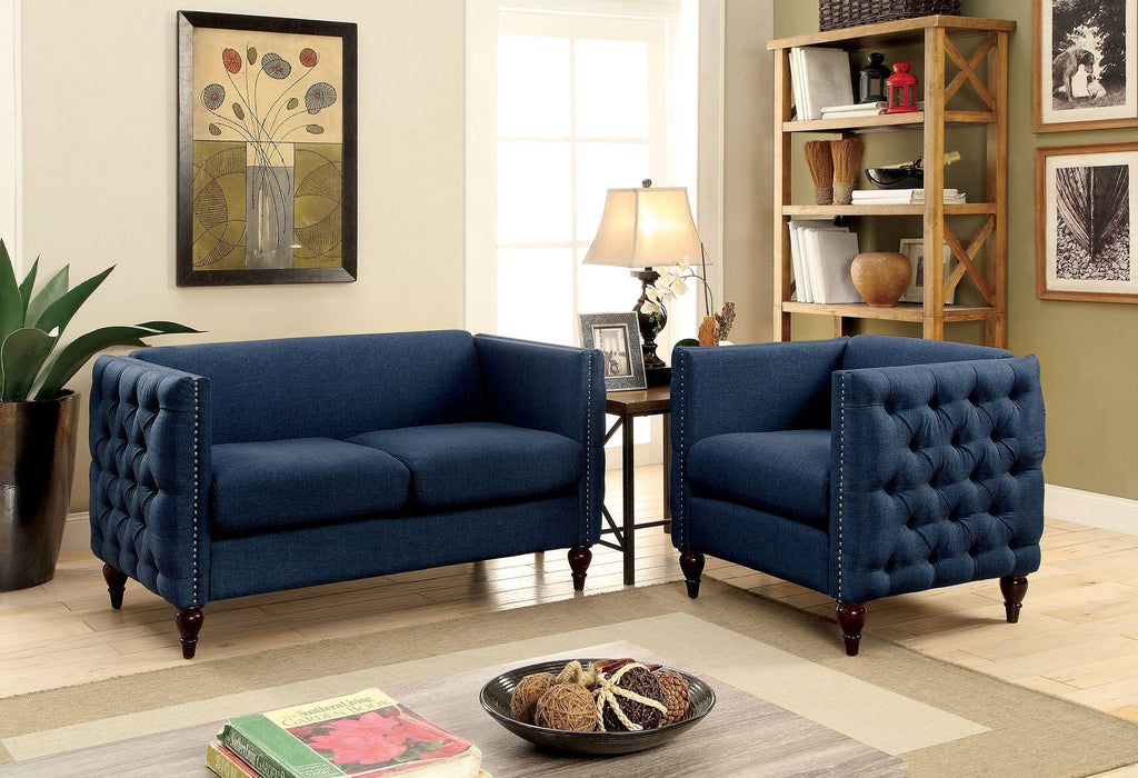 Emer Blue Loveseat L2446