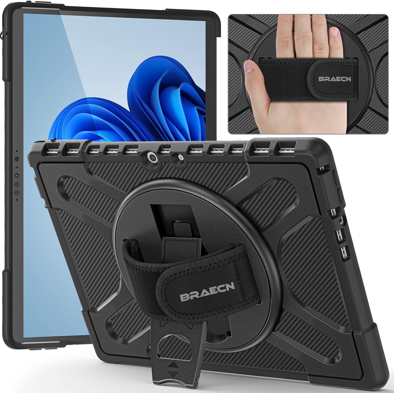 Transparent Pack of 2 Protective Case with 360 Degree Rotating Stand B430