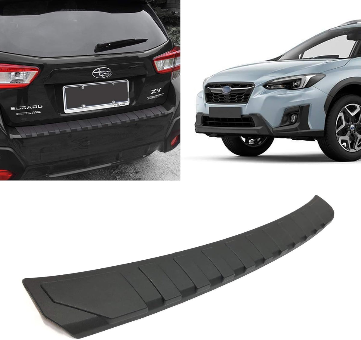 Rear Bumper Protector Guard Trim Cover Compatible with Subaru XV Crosstrek 2018-2022 Pack of 2 A3311