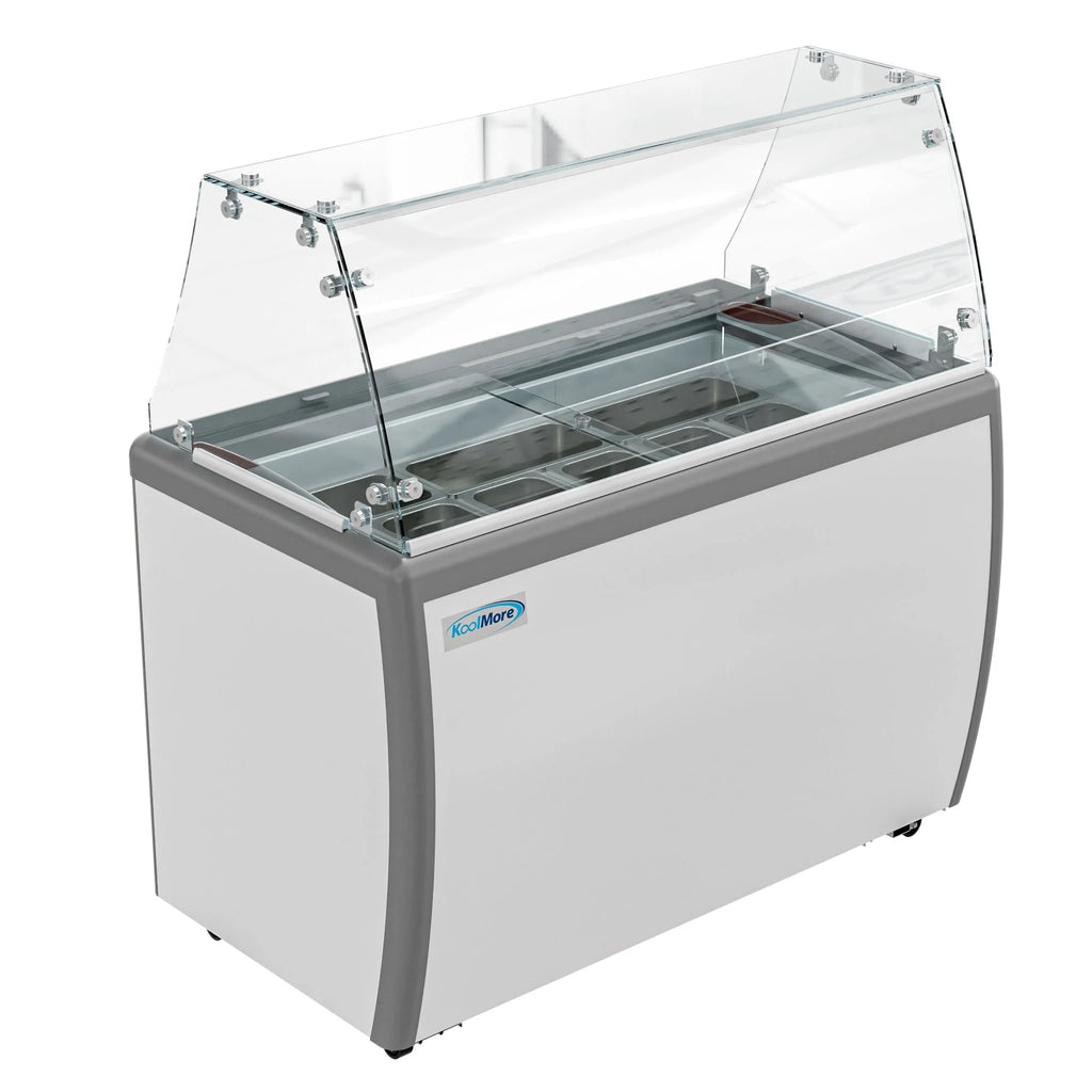 Gelato Dipping Cabinet Display Freezer with Sliding Glass Door and Sneeze Guard 13 cu. ft. I628468