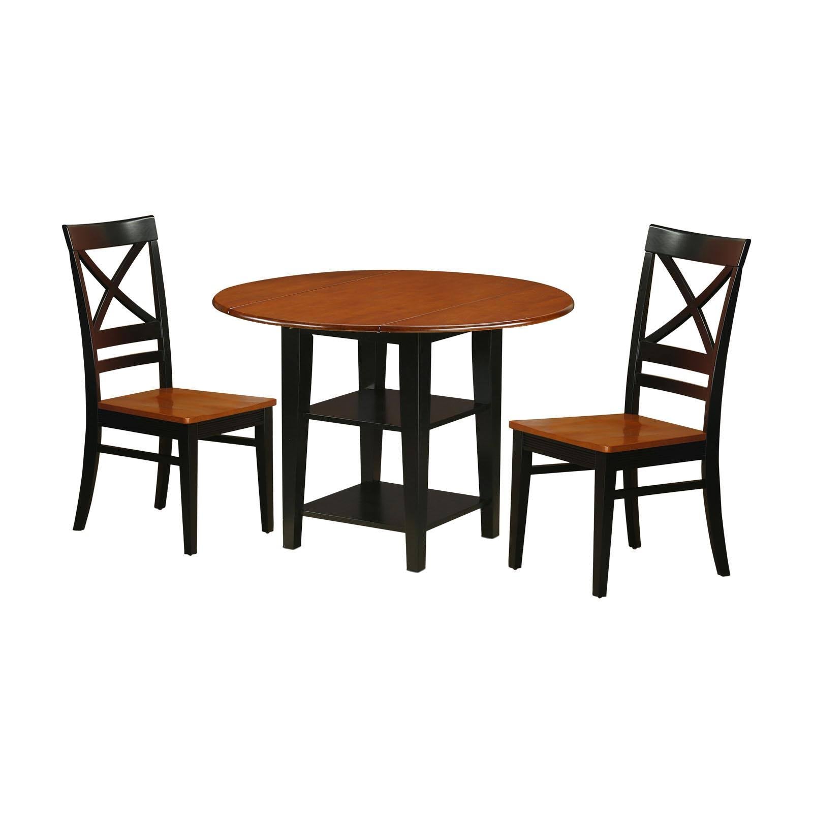 3-Piece Dining Set with X-Back Chairs in Black L338058