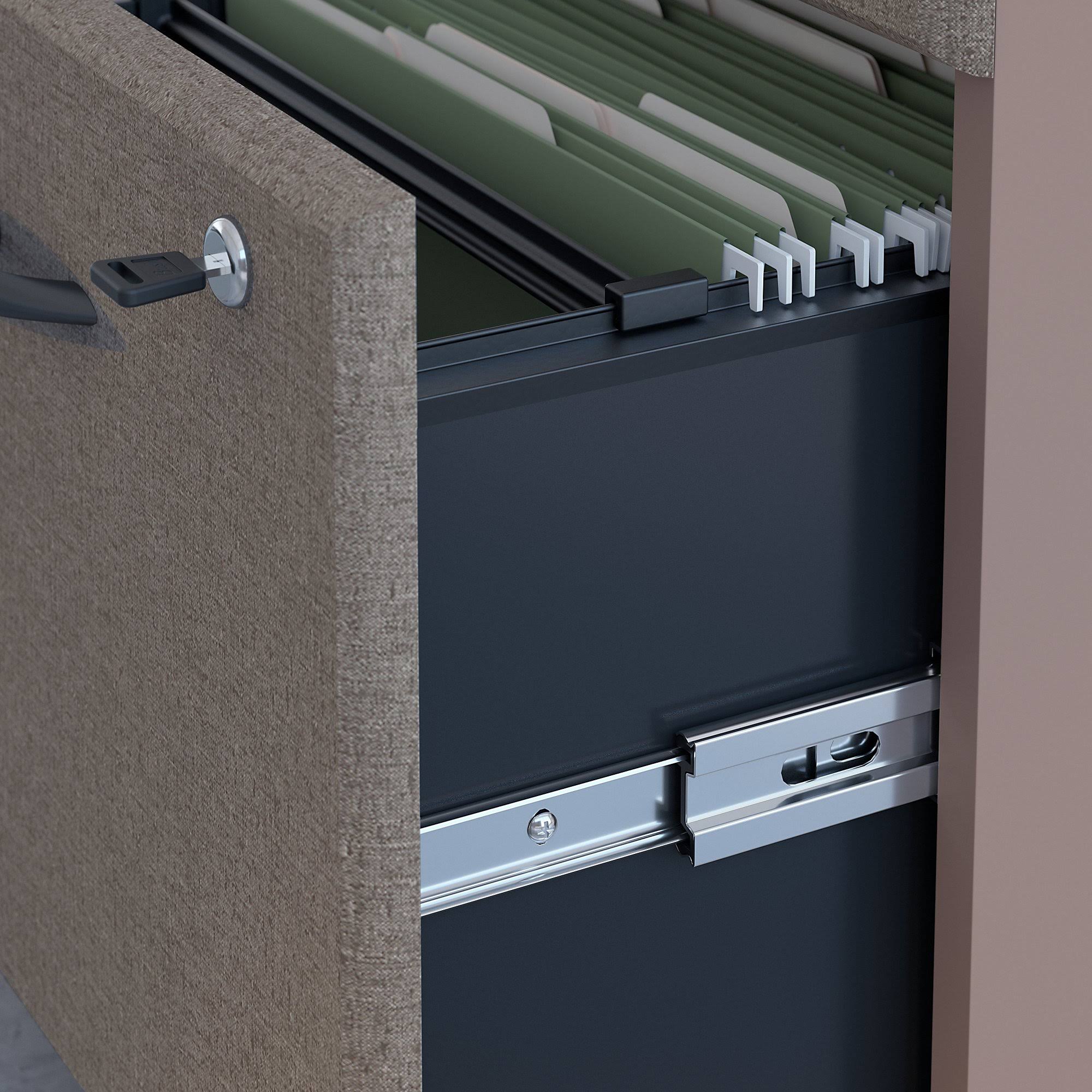 Pewter 2 Drawer Mobile File Cabinet Z85386
