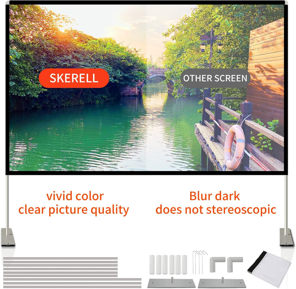 120 inch Portable Projection Screen with Stand and Carry Bag A4537