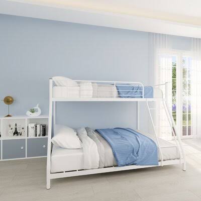 White Twin Over Full Metal Bunk Bed Z580