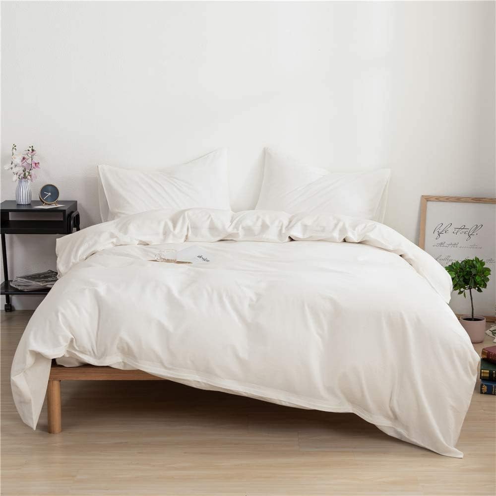 Twin Cotton Embroidered Cactus Reversible Duvet Cover Set with Zipper Closure S9340