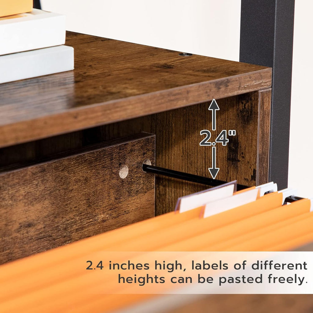 Rustic Brown Lateral File Cabinet with Storage Shelves Z185045