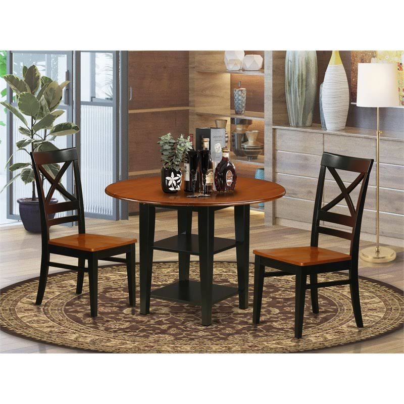 3-Piece Dining Set with X-Back Chairs in Black L338058