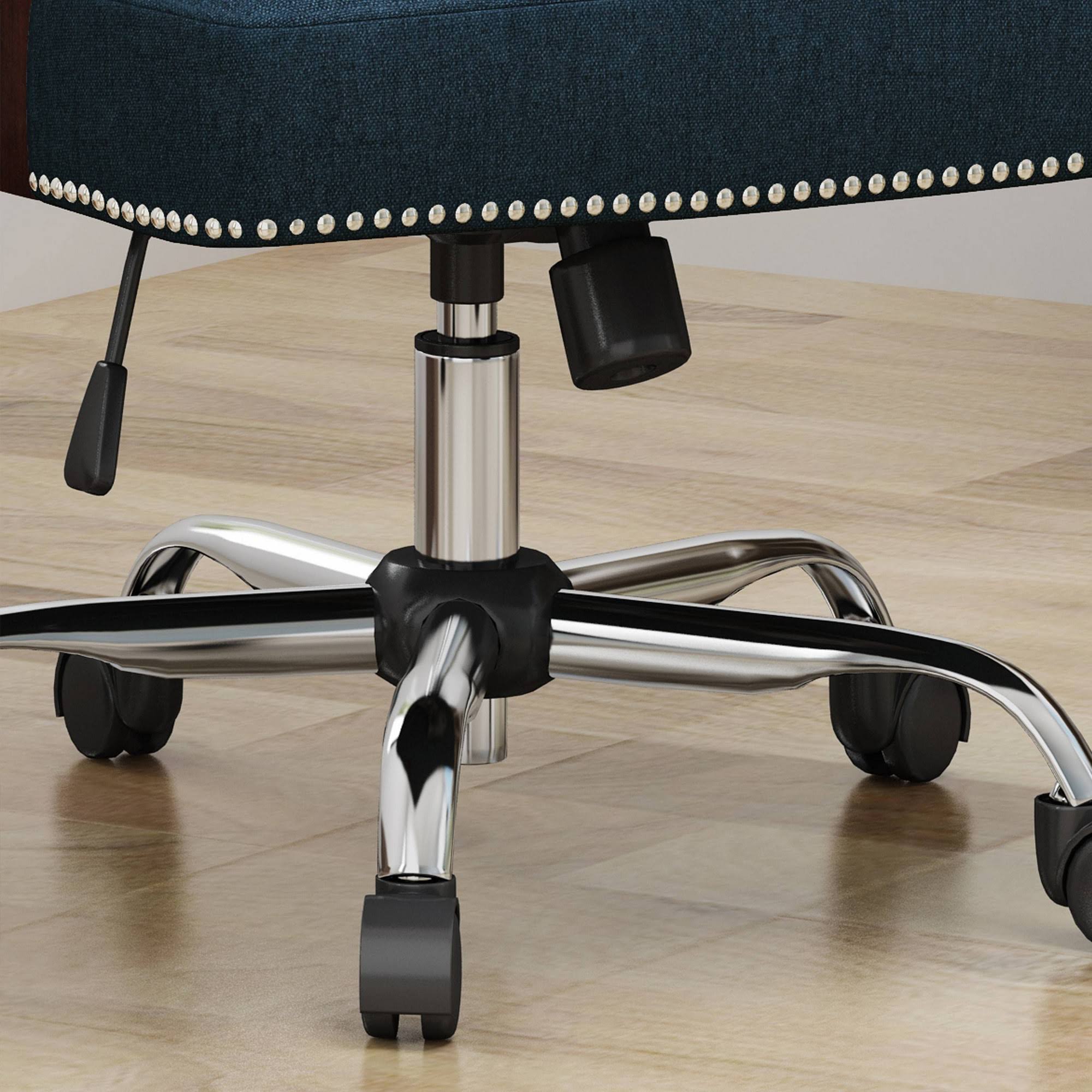 Navy Blue and Chrome Home Office Chair E852