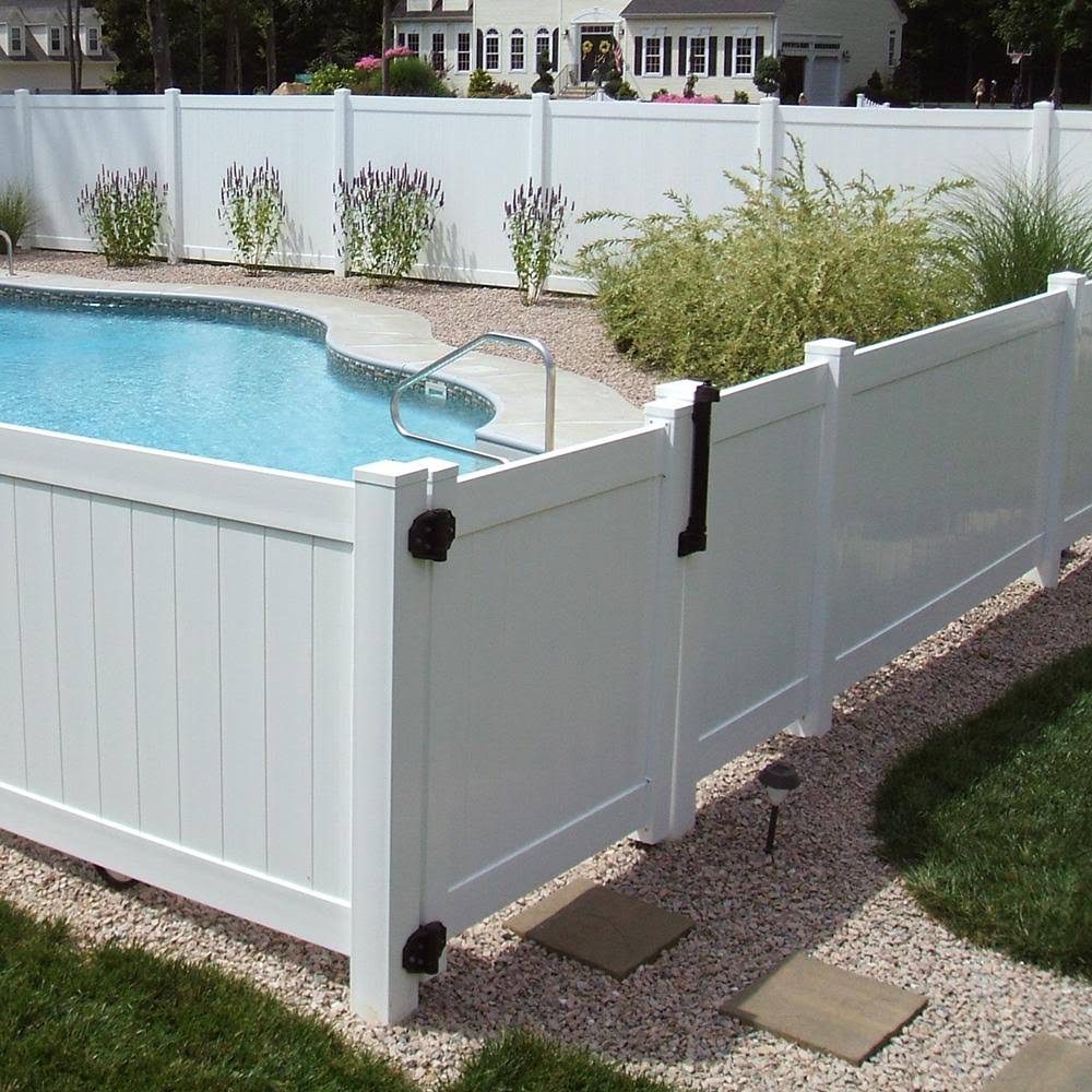 White Vinyl Fence Gate End Post J695671