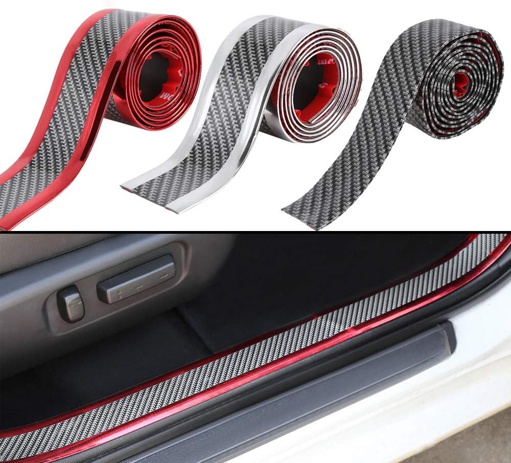 Carbon Fiber Door Sill Protector Bumper Guard Strip, Pack of 2 Q457001