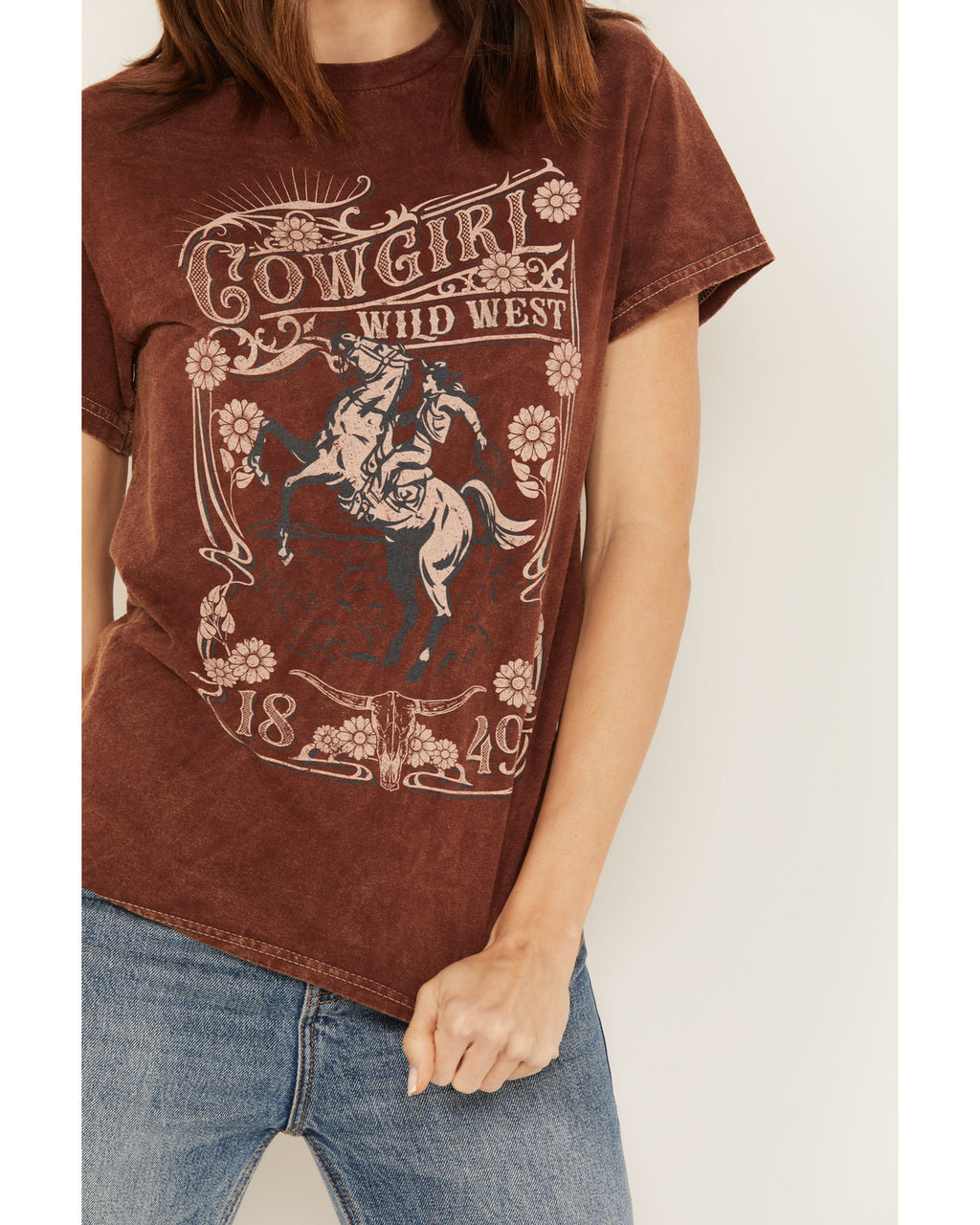 Brown Cowgirl Graphic Tee V372288