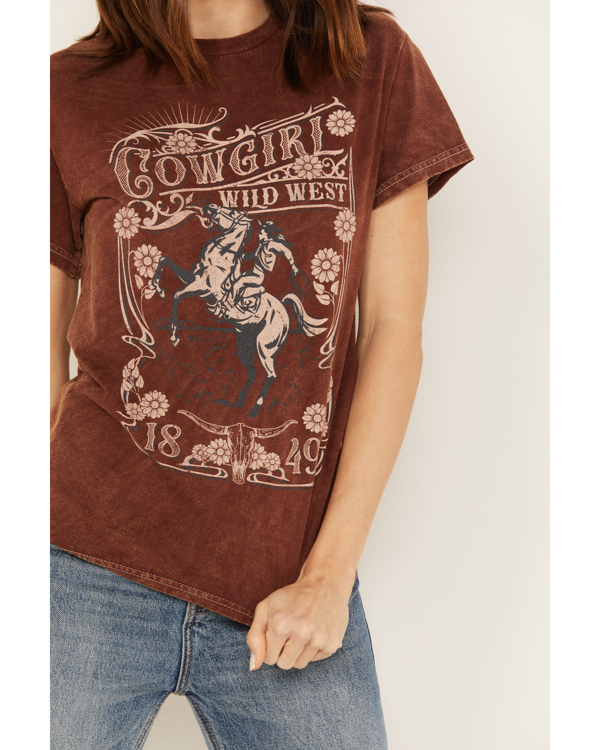 Brown Cowgirl Graphic Tee V372288