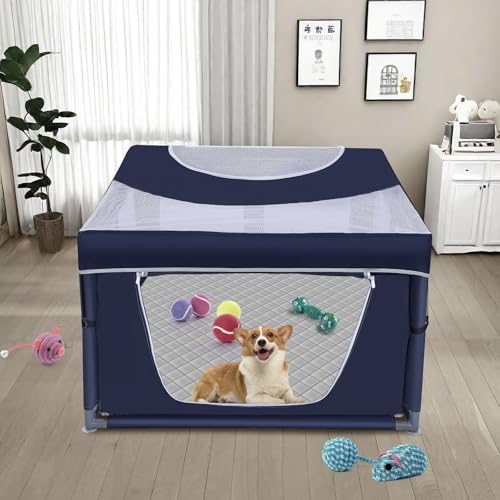 42x42x25 Inch Oxford Fabric Pet Playpen with Gate V47517