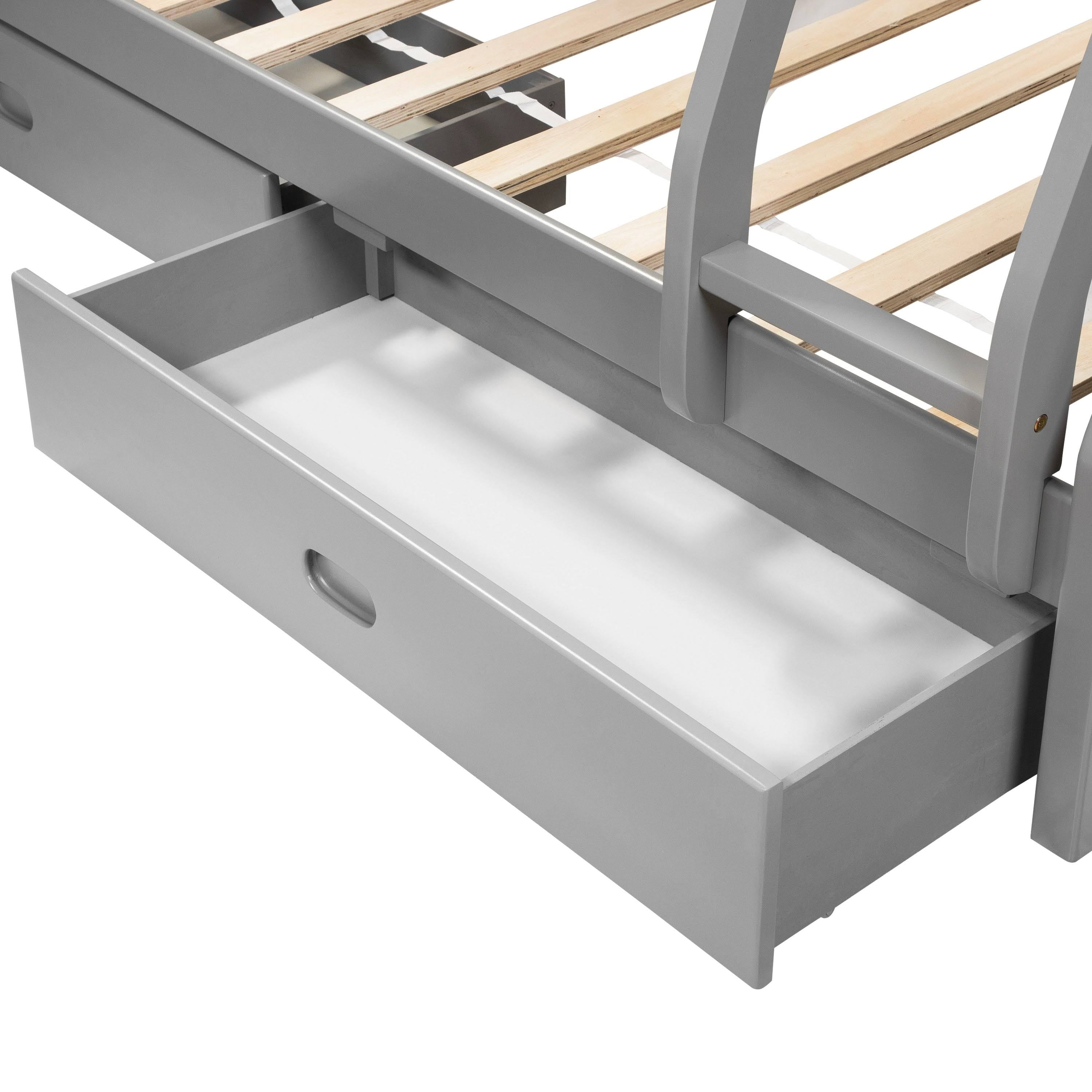 Dark Walnut Solid Wood Bunk Bed Set Q53260