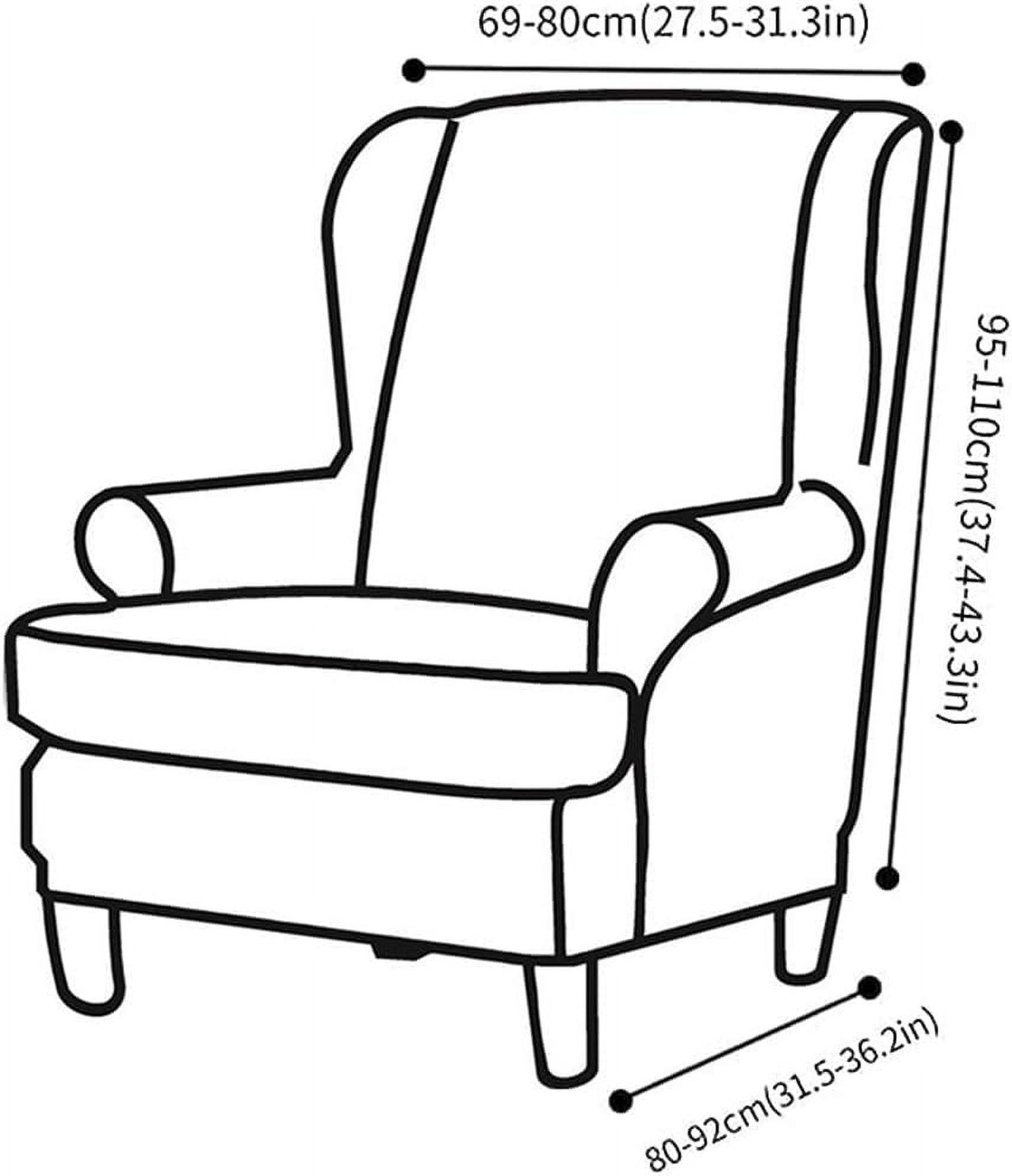 Ginger Velvet Stretch Wingback Chair Sofa Slipcover with Elastic Bottom Y91912