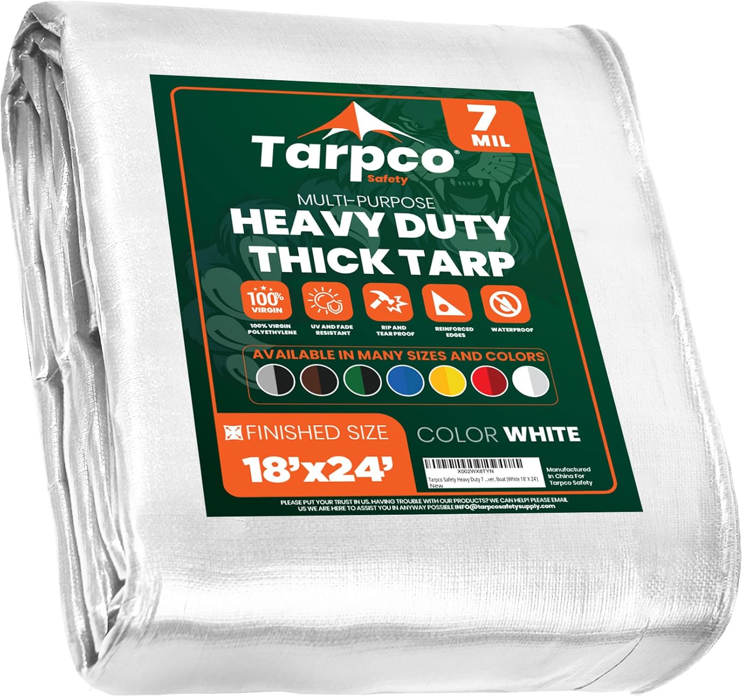 7 Mil Waterproof Poly Tarpaulin with Reinforced Edges O182821