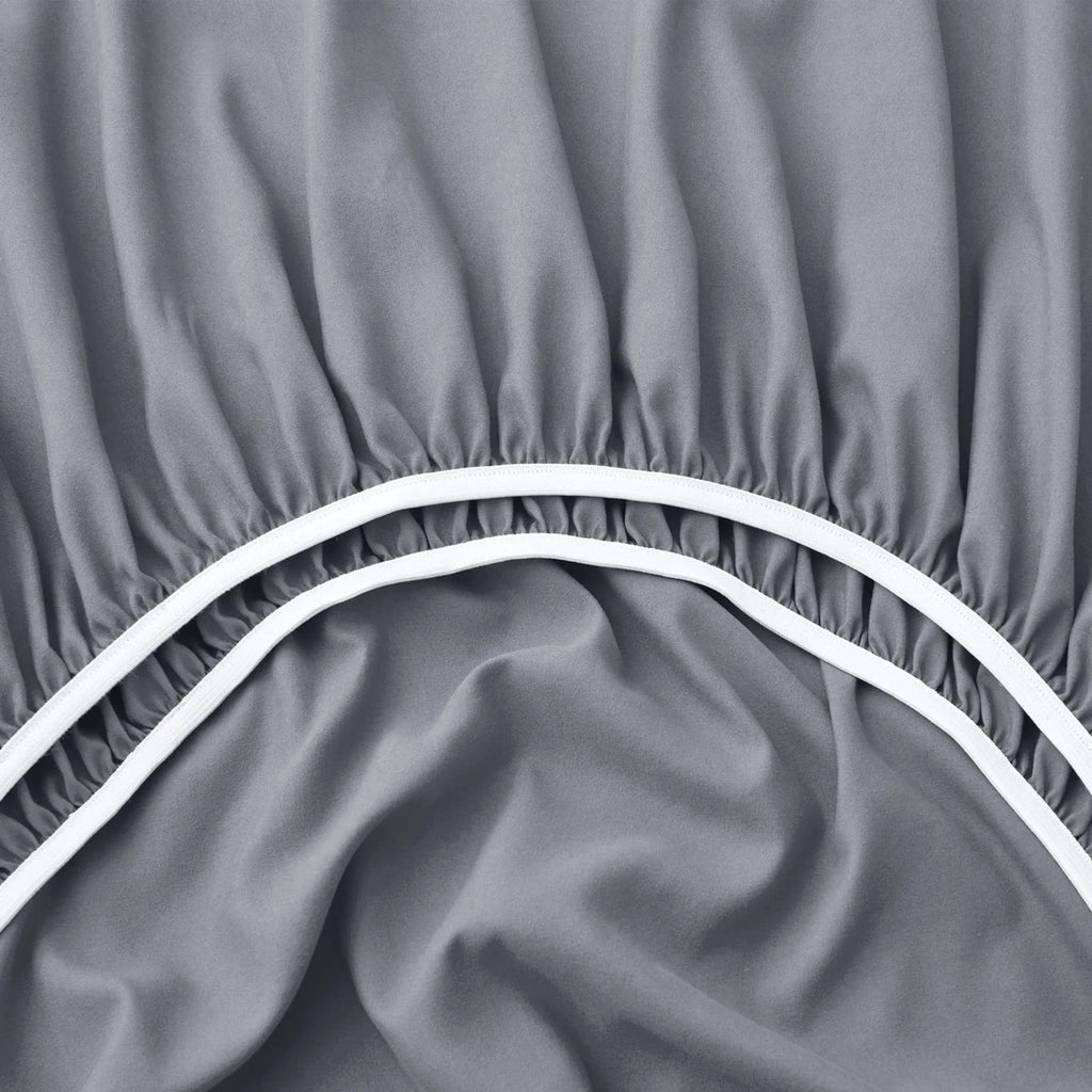 Gray 1800 Thread Count Microfiber King Fitted Sheet with Deep Pocket E476355