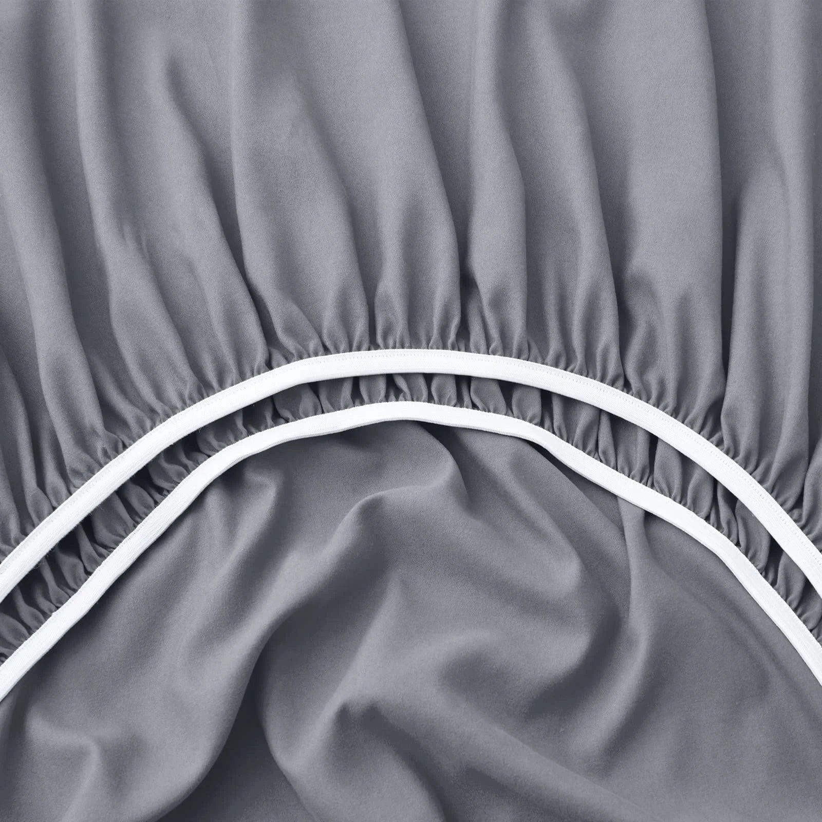 Gray 1800 Thread Count Microfiber King Fitted Sheet with Deep Pocket E476355