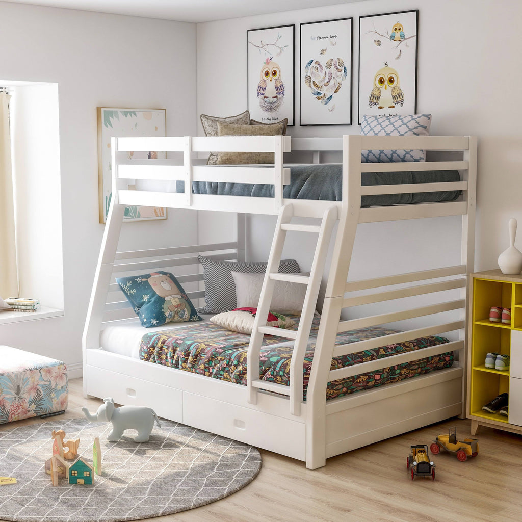 Dark Walnut Solid Wood Bunk Bed Set Q53260
