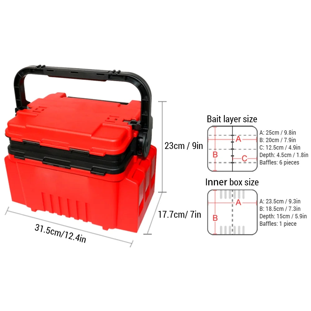 Fishing Tackle Box with Lures and Hooks V576335