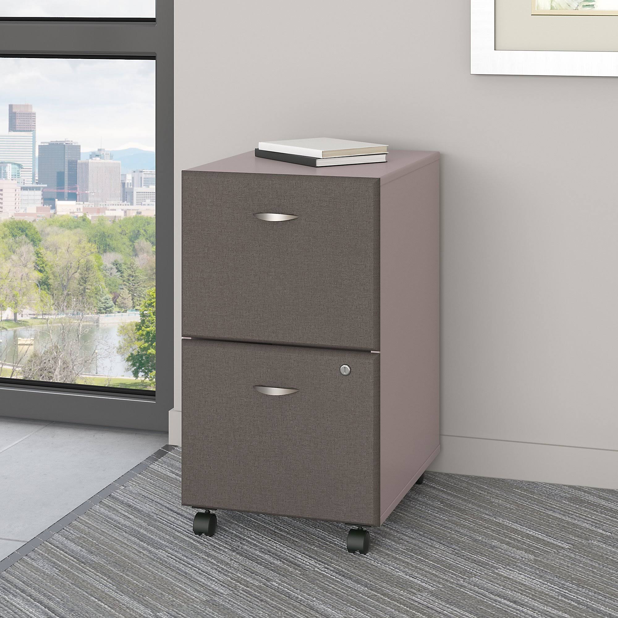 Pewter 2 Drawer Mobile File Cabinet Z85386