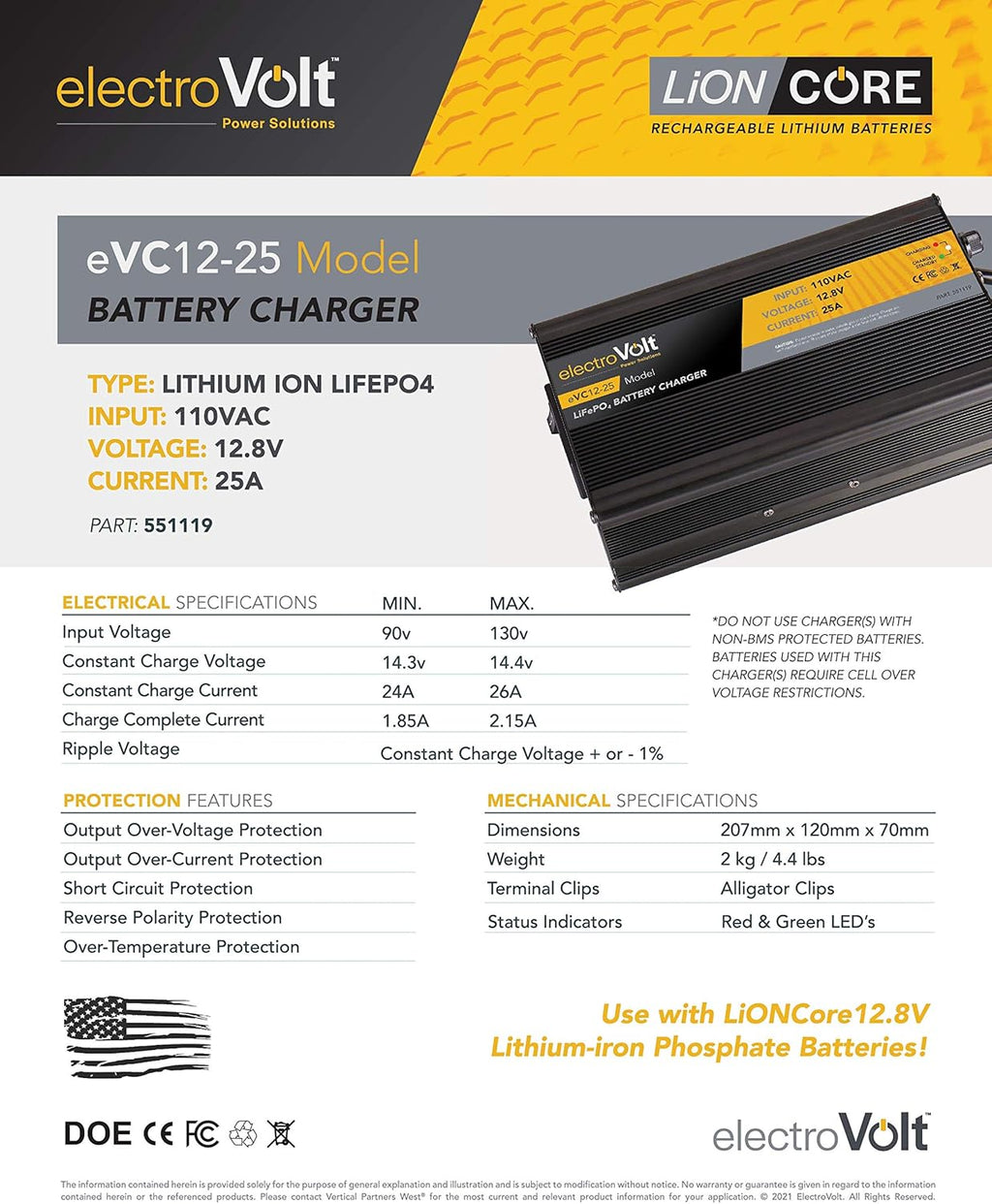12.8V Li-ion LiFePO4 Battery Charger with Alligator Clips T9561