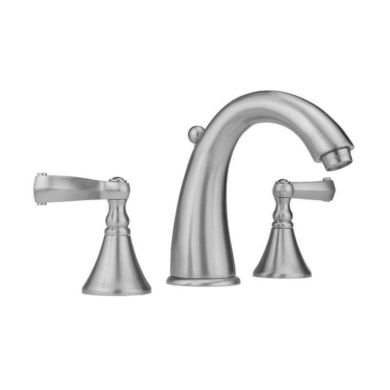 White Widespread Ribbon Lever Handle Bathroom Sink Faucet with Drain C119590