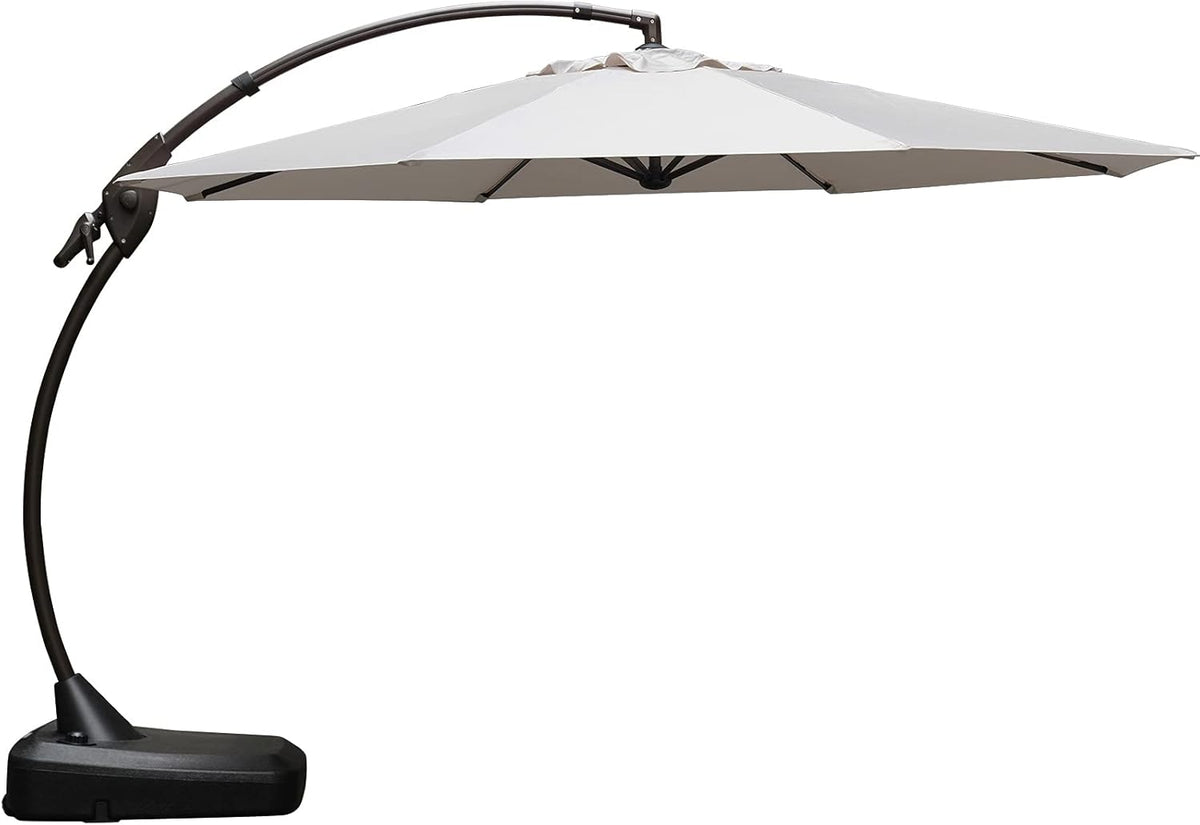 11 FT Curvy Aluminum Offset Cantilever Umbrella with Base Y29910