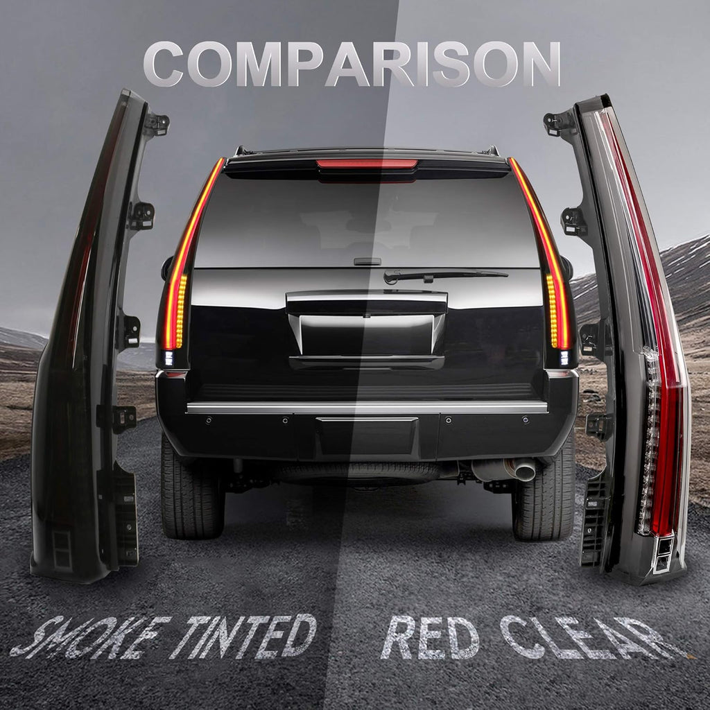Set of 2 Red Clear LED Tail Lights Brake Lamp M9186