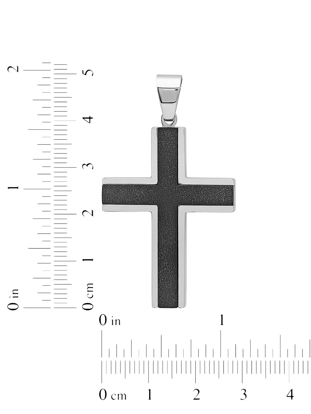 Stainless Steel Textured Cross Pendant Necklace H1835
