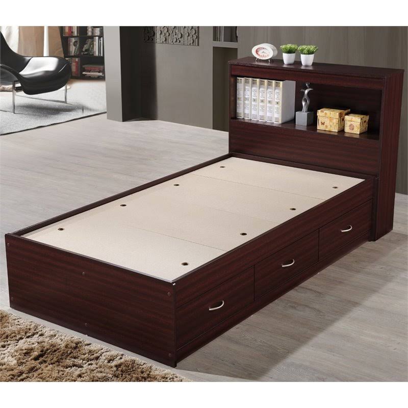 Twin Captain Storage Bed with 3 Drawers in Mahogany H508141
