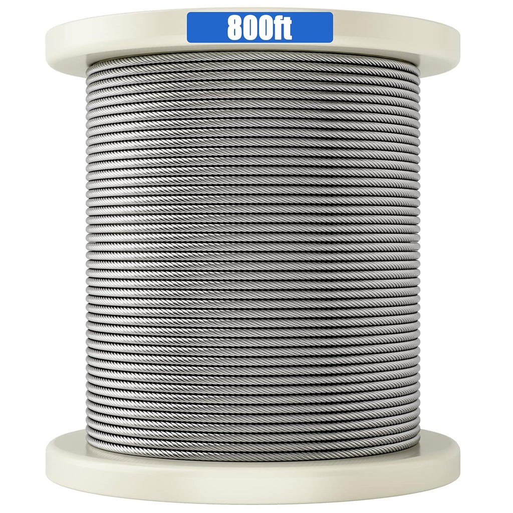 1/8 316 Stainless Steel Cable, 800FT, 7 x 7 Strands Construction L1065