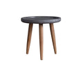 Gray Wood Side-End Table with Round Top G126