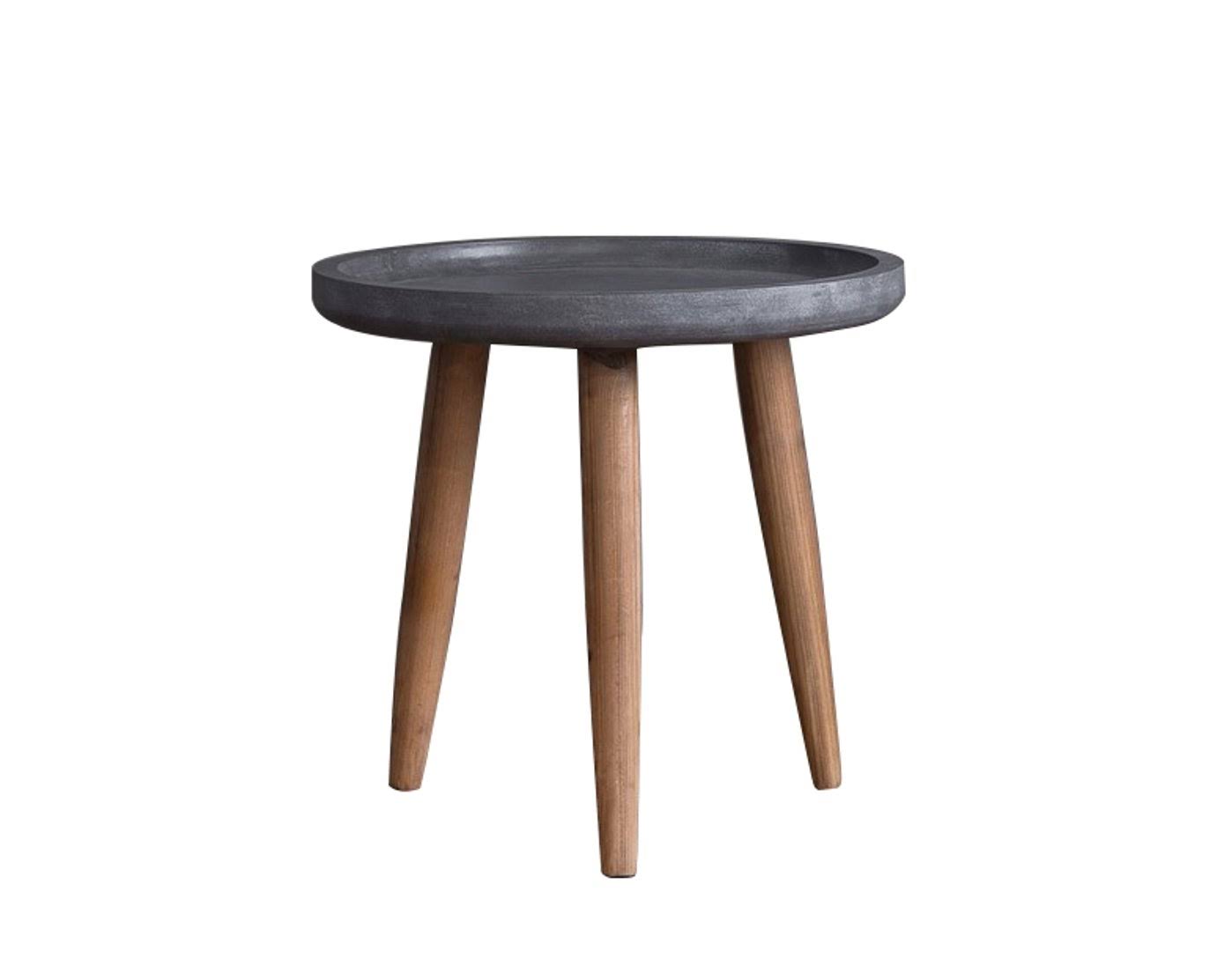 Gray Wood Side-End Table with Round Top G126