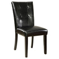 Black Leatherette Wood Side Chair Set of 2 R672