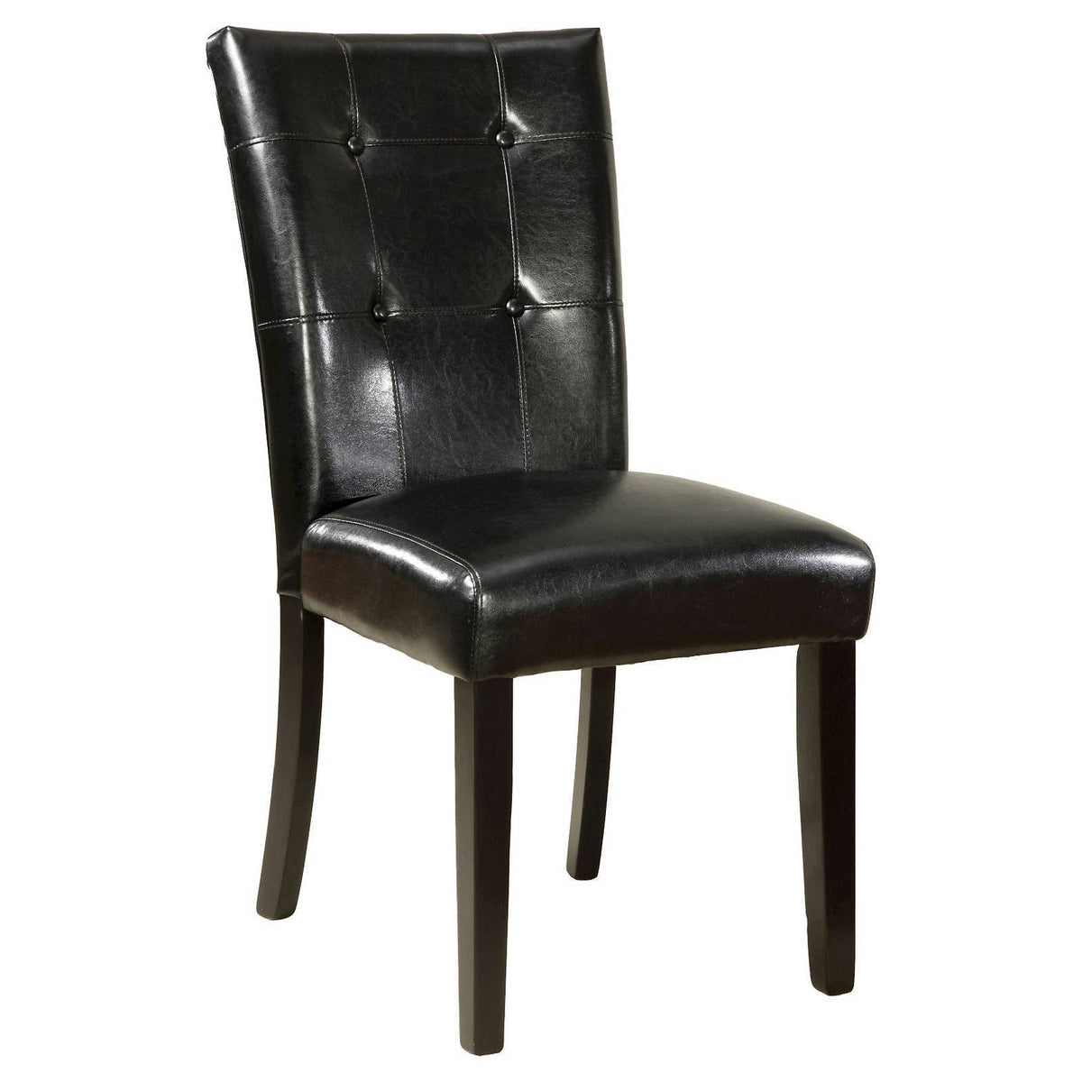Black Leatherette Wood Side Chair Set of 2 R672