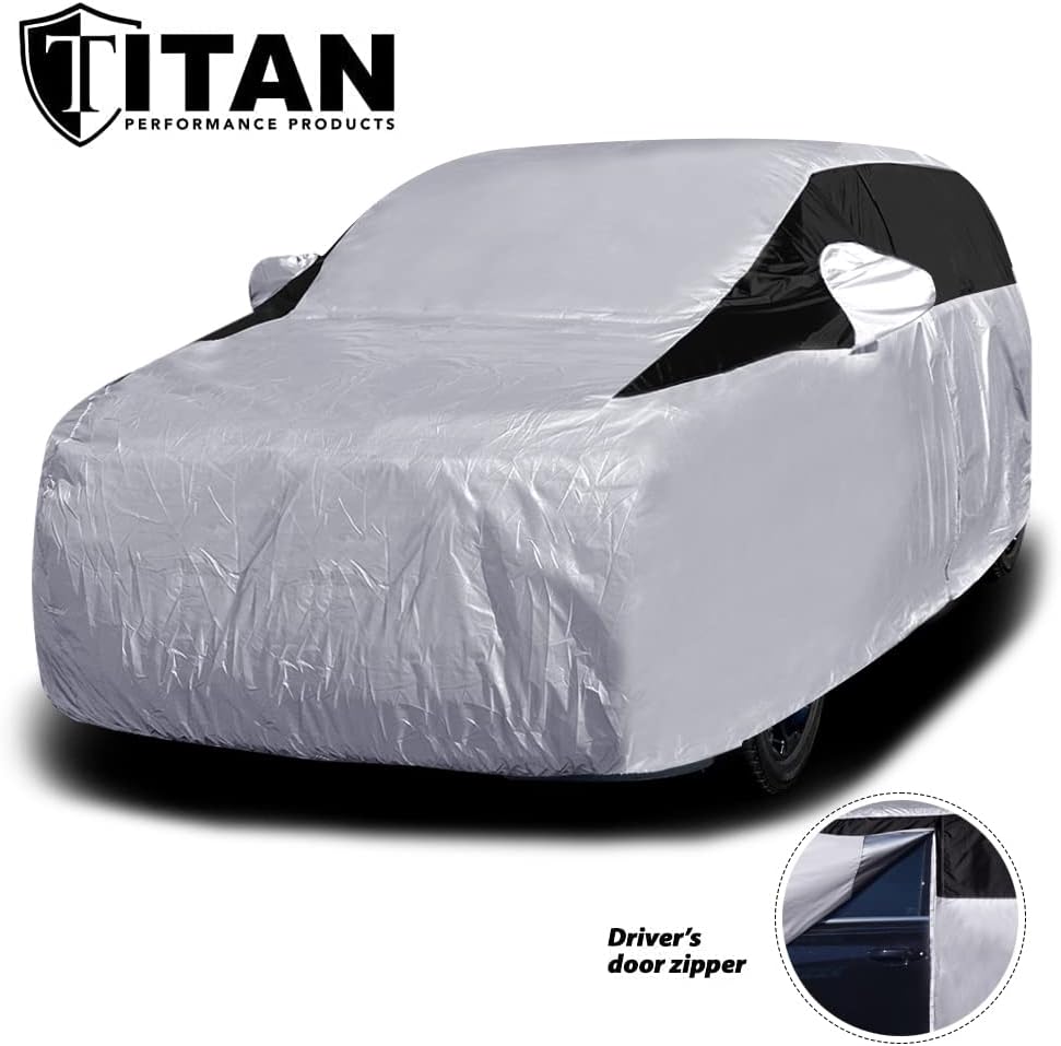 Lightweight Poly 210T Waterproof Car Cover for Large SUV 207-212", Pack of 2 H2943