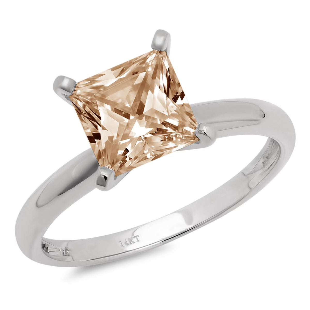 Champagne Simulated Diamond Princess Cut Ring J671376