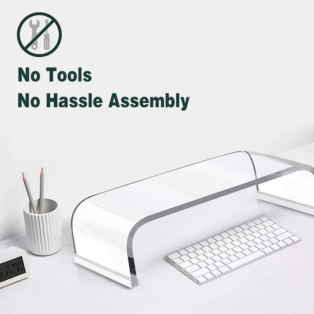 Acrylic Clear Monitor Screen Stand Riser, 20", Pack of 2 P822238