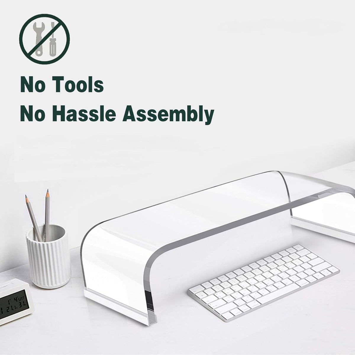 Acrylic Clear Monitor Screen Stand Riser, 20", Pack of 2 P822238