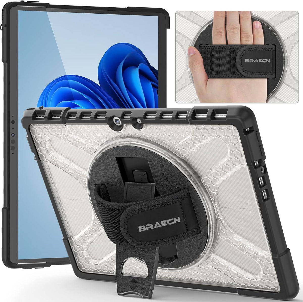Transparent Pack of 2 Protective Case with 360 Degree Rotating Stand B430