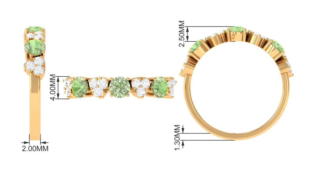 14K Yellow Gold Green Sapphire Half Eternity Ring E97676