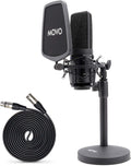 Large Diaphragm Multi-Pattern Studio Condenser Microphone with Shock Mount, Pop Filter, XLR Cable and Tabletop Mic Stand R492484
