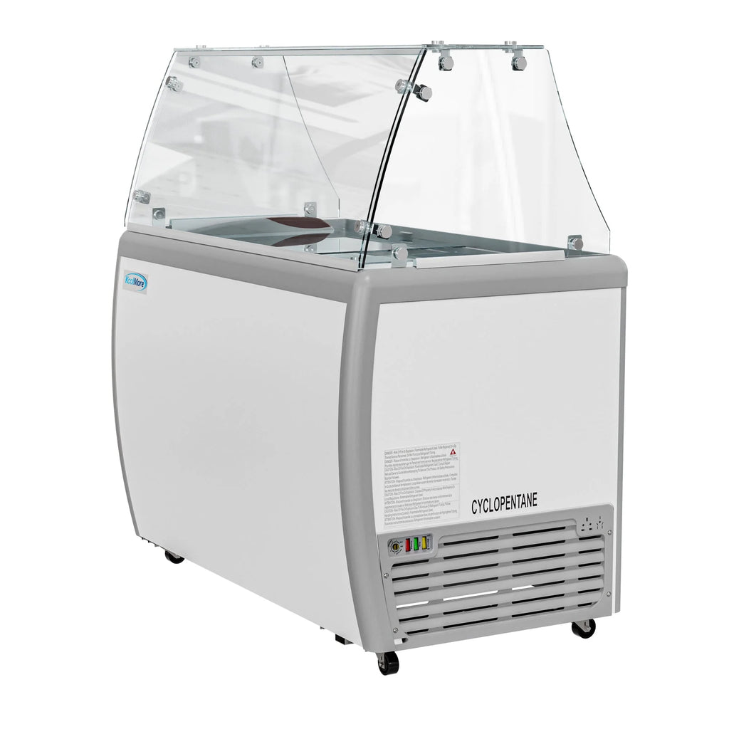 Gelato Dipping Cabinet Display Freezer with Sliding Glass Door and Sneeze Guard 13 cu. ft. I628468