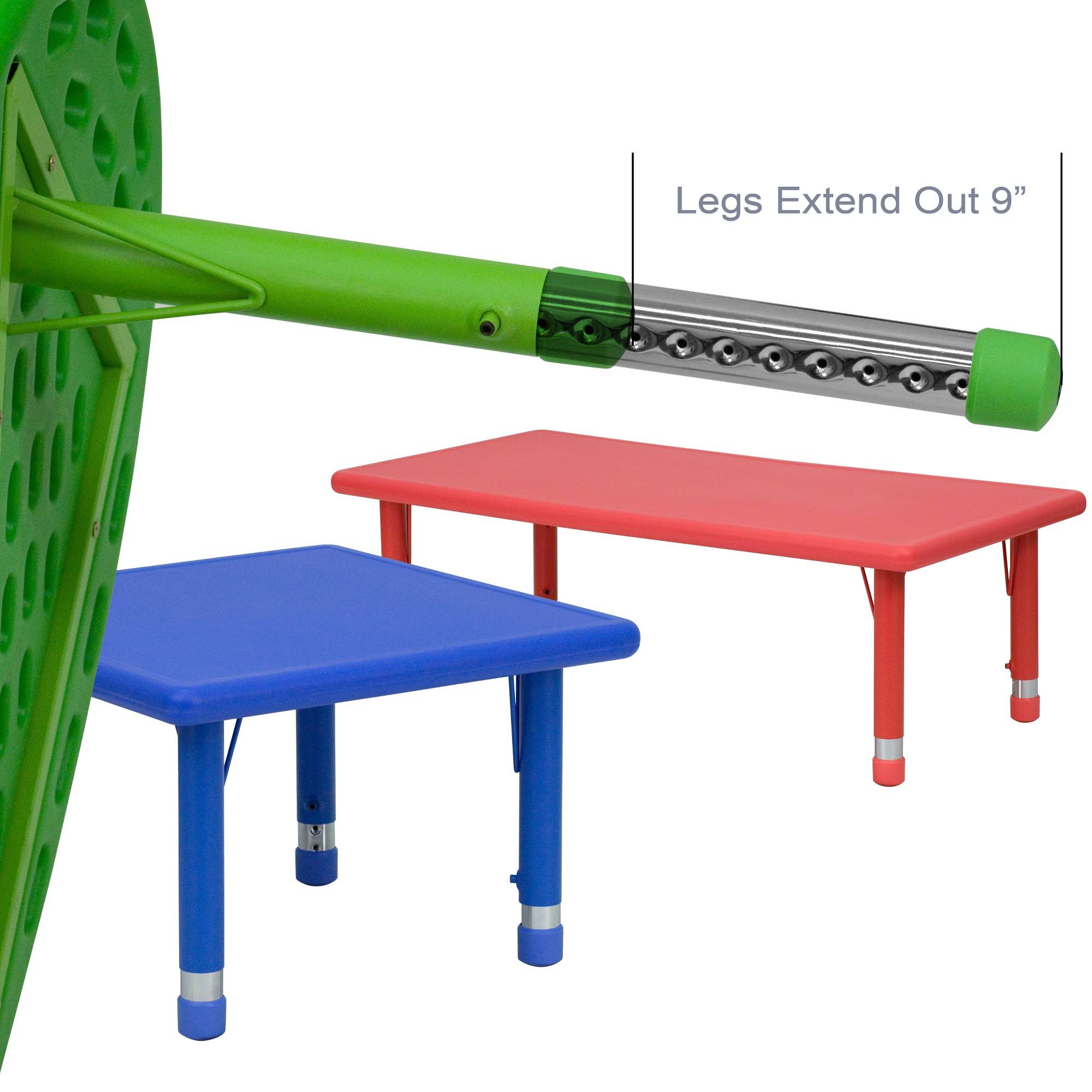 24x48 Red Plastic Height Adjustable Activity Table S39628