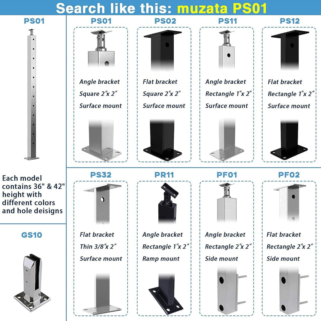 Stainless Steel Brushed Cable Railing Post Z90737