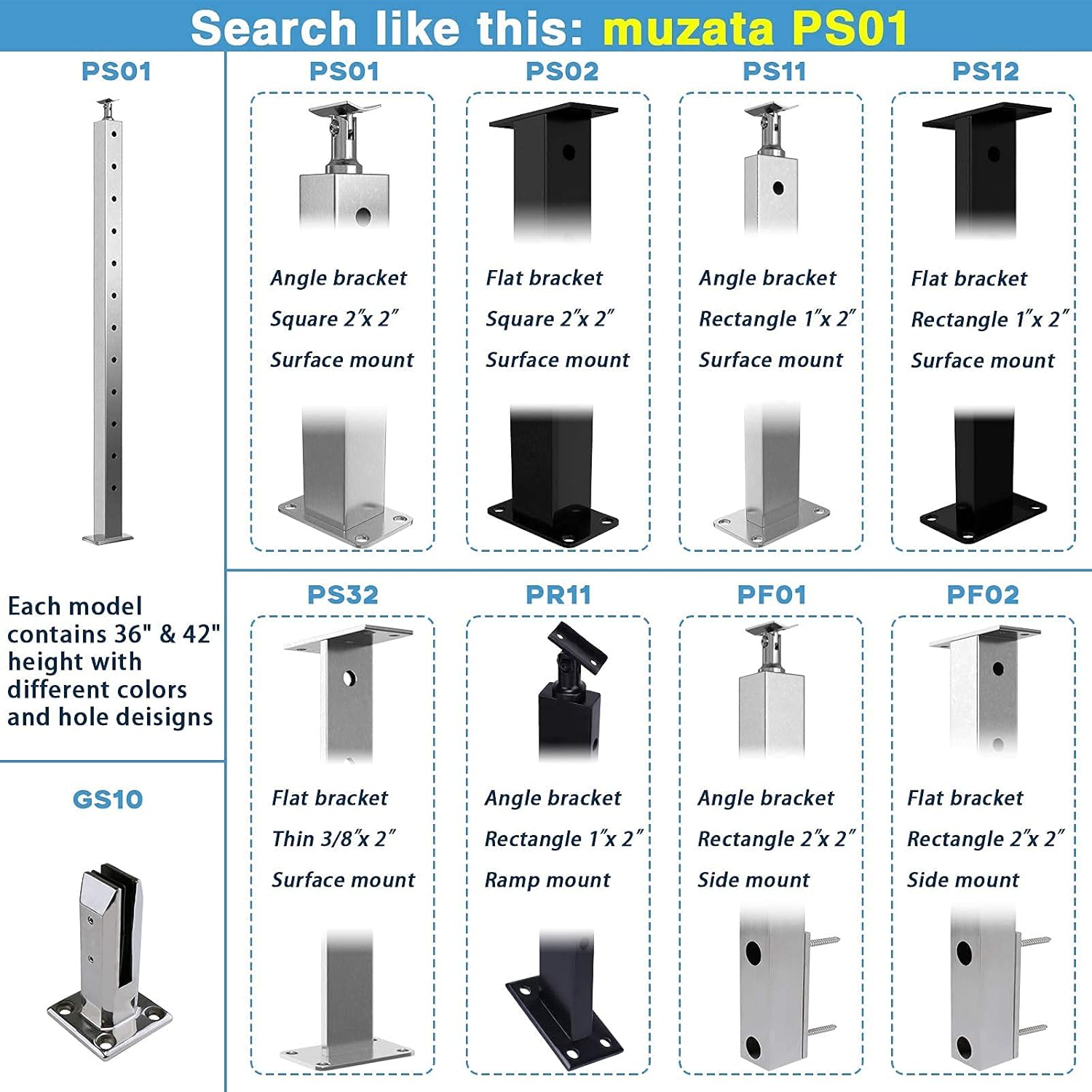 Stainless Steel Brushed Cable Railing Post Z90737