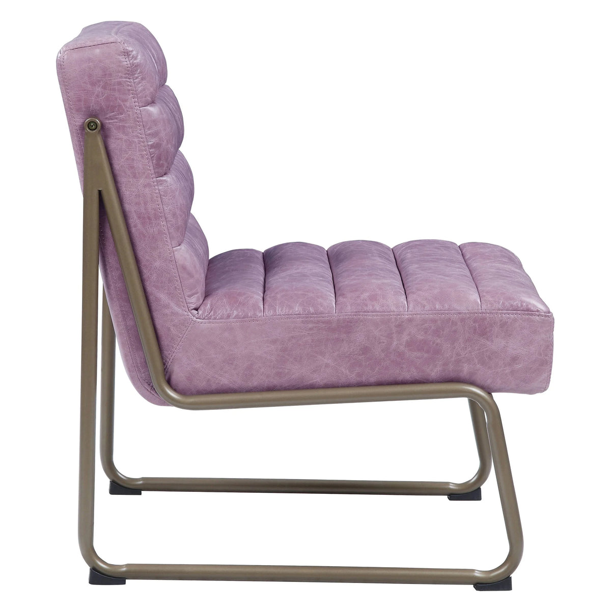 Wisteria Top Grain Leather Tufted Accent Chair G8409