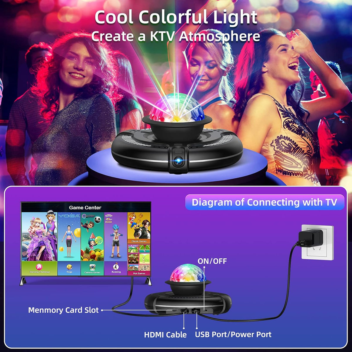 HDMI Wireless Musical Dance Mat with HD Camera, Double User Non-Slip Dance Step Pad Q274