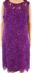 Plum Scalloped Lace Sheath Dress M434